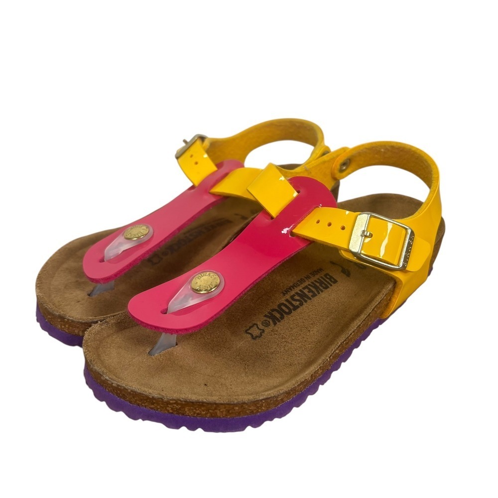 Birkenstock Kids Kairo Sandals Pink Purple Adjustable Strap Rainbow EU 30 Sz 12